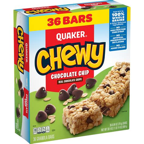 Quaker Chewy Granola Bars Chocolate Chip 36 Pack