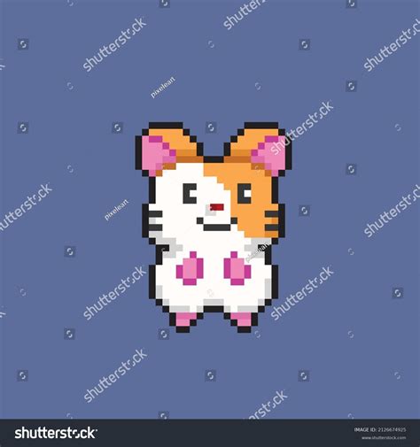 Cute Hamster Pixel Style Stock Vector Royalty Free 2126674925