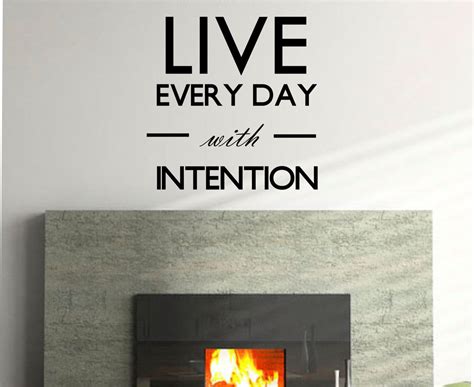 Live Everyday With Intention Quote Vinyl Wall Decal Sticker Etsy