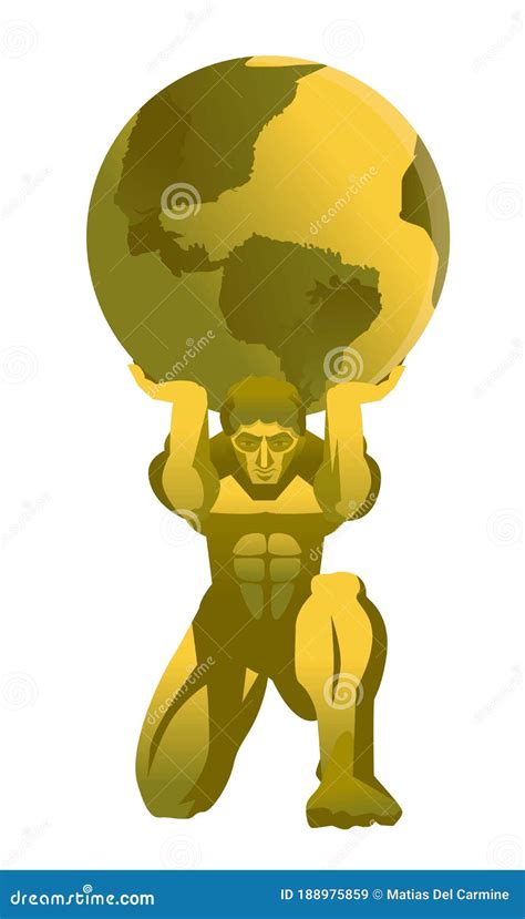 Atlas Holding Up World Mascot Vector Illustration