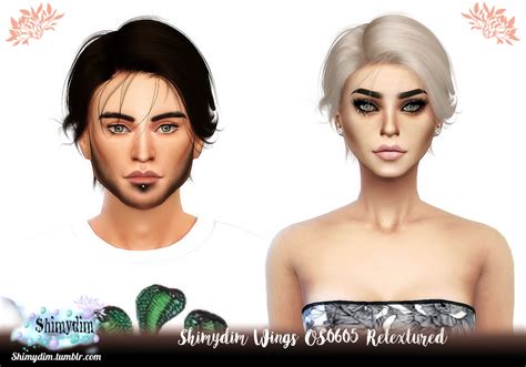 Shimydim Wings Os0605 Hair Retextures Sims 4 Hairs