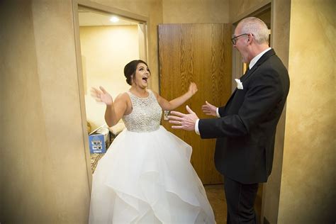 Bride Surprises Her Father Before The Ceremony Intimate Weddings Real