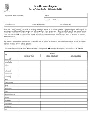 Move In Inspection Checklist Fill Online Printable Fillable Blank My