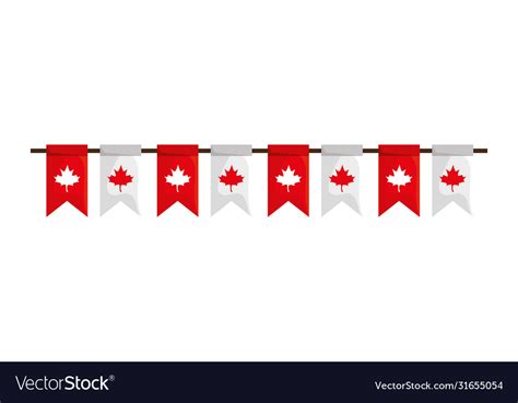Canadian Banner Pennant Happy Canada Day Vector Image