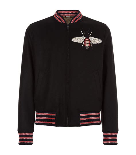 Gucci Embroidered Bumble Bee Jacket In Black Lyst