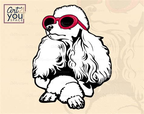 Poodle Svg Dog Svg Files For Cricut French Poodle Glasses Etsy