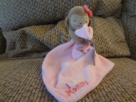 Nwt Carters Just One You I Adore Mommy Monkey Rattles Pink Security