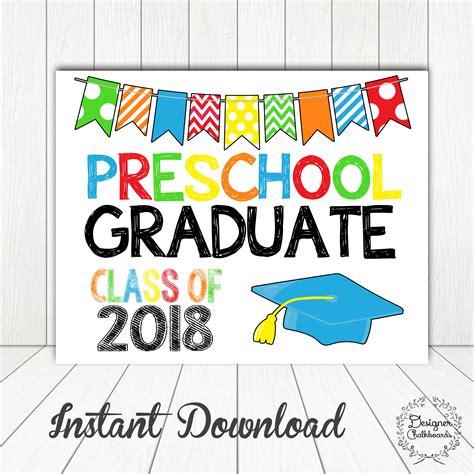 preschool graduation sign poster photo prop 11x14