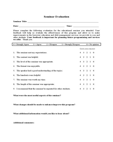 2022 Seminar Evaluation Form Fillable Printable Pdf And Forms Handypdf