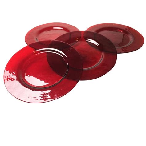 Anchor Hocking Ruby Red Glass Dinner Plates Set Of 4 Chairish