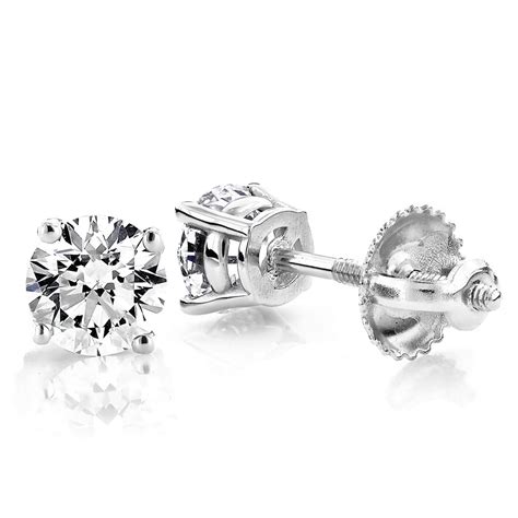 Shop for colorless 1 carat diamond earrings, chocolate 1 carat diamond earrings, or black 1 carat diamond earrings at macy's. 1 Carat Diamond Stud Earrings w Round Diamonds 14K White Gold
