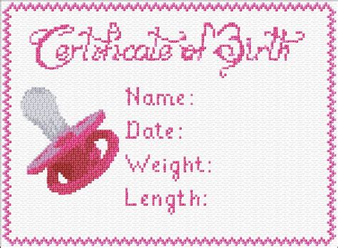 With over 200 designs, you'll find something here that is perfect for your next cross stitch project. Certificatie of Birth|7|1674 | Cross stitch baby, Cross ...