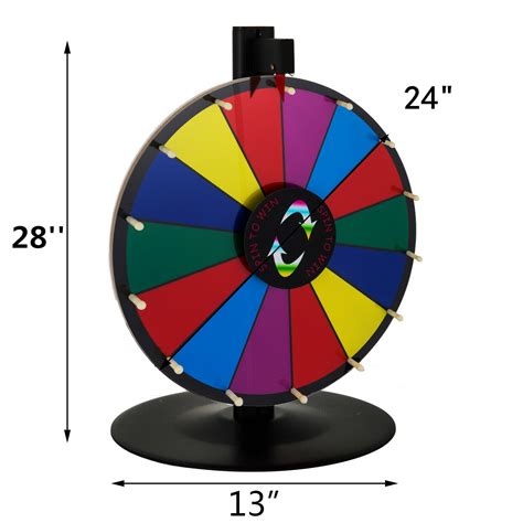 24 14 Slot Tabletop Color Dry Erase Prize Wheel Stand Fortune