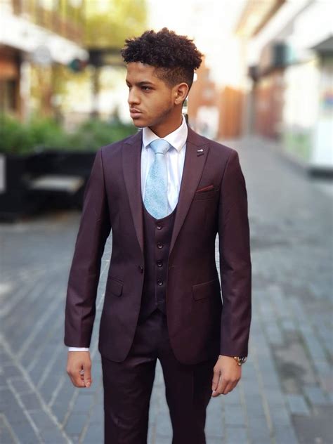 Marco Prince Antonio Men's 3 Piece Skinny Fit Wine Suit - HIRE5 Menswear