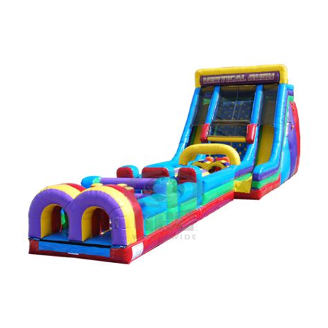 22 Foot Vertical Rush With 35 Foot Obstacle Course Bounce House