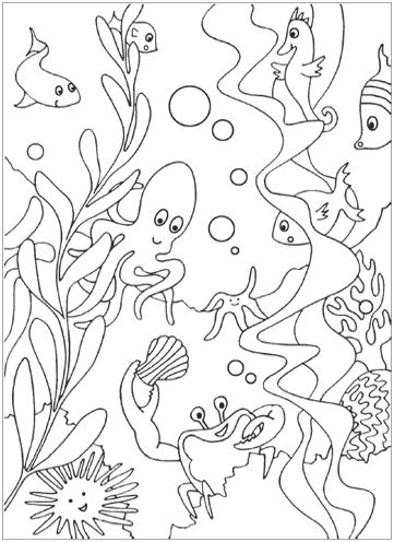 Aquatic coloring page worksheets are the best tools for teaching children about marine life. Under The Sea Coloring Pages - Mr Printables