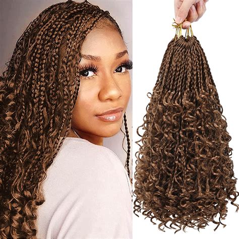 Buy Goddess Box Braids Crochet Hair 14 Inch Bohemian Box Braids Crochet Hair With Curly Ends