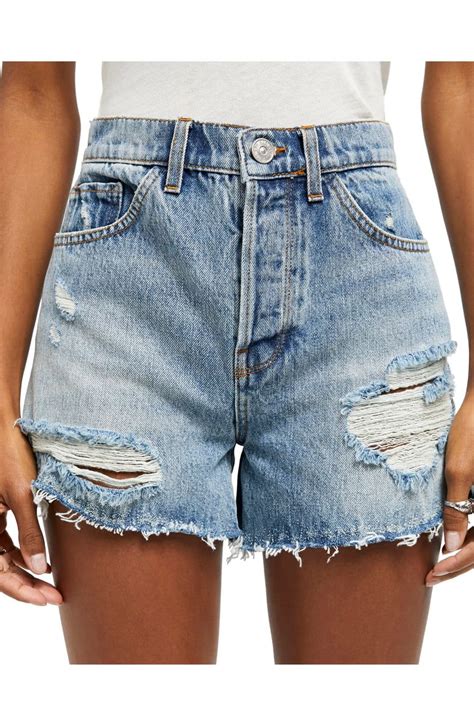 Bdg Urban Outfitters Pax Ripped High Waist Denim Shorts Nordstrom