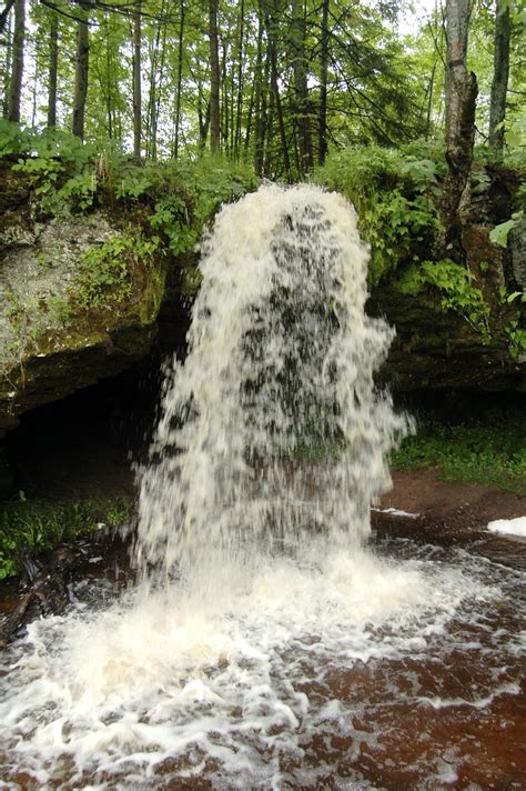 Scott Falls A Roadside Waterfall Near Lake Superior In Alger County