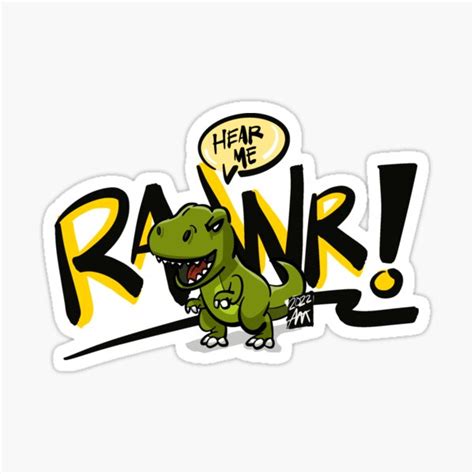 Hear Me Rawr Proyekto By Am Sticker Sticker For Sale By Amproyekto