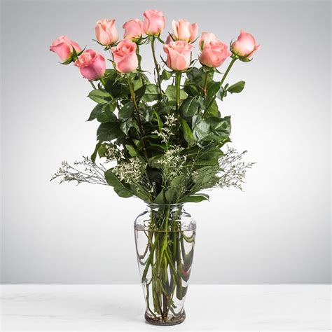 Dozen Long Stemmed Pink Roses By Bloomnation In Saugus Ma Boston