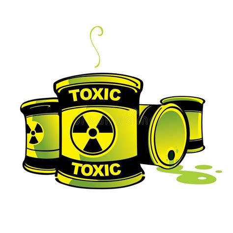Barriles De Sustancias Tóxicas Contaminación La Radiación Del Ambiente