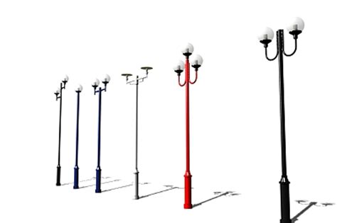 Column Street Lamps 3d Model