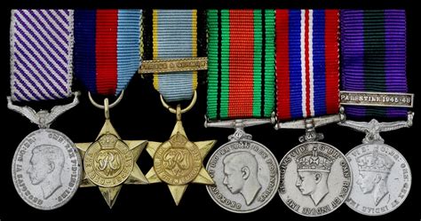 648 The Mounted Group Of Six Miniature Dress Medals Worn By Flight L
