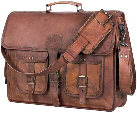 Leather Briefcase Laptop Bag 18 Inch Handmade Messenger Bags Best