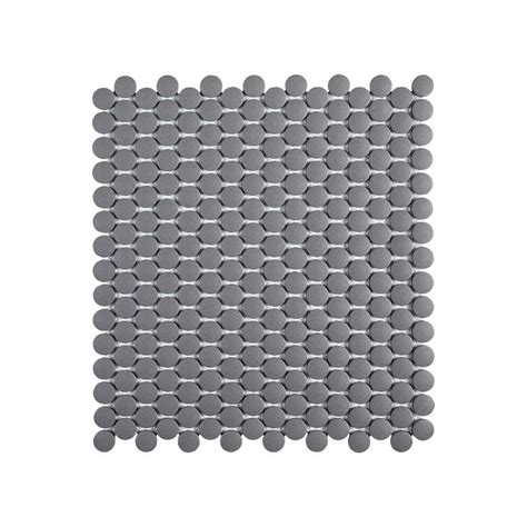 Tiles are one of the most important materials that can elevate the rooms. Jeffrey Court Thunderhead Gray Penny Round 12.25 in. x 11.375 in. x 6 mm Matte Porcelain Mosaic ...