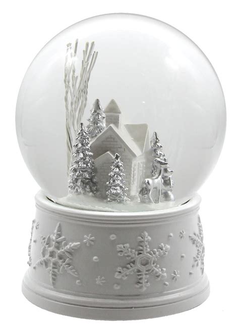 100mm White Christmas Snow Globe Unique Collectible Music Boxes