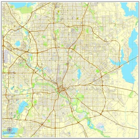 Dallas Printable Maps Texas Usa City Maps For Printing
