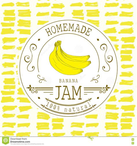 Design dessert free label vector. Jam Label Design Template. For Banana Dessert Product With ...