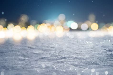 Snowy Background With Bokeh Lights Stock Image Image Of Atmosphere