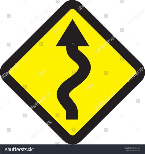 Traffic Warning Signs On Highway Vector Stock Vector Royalty Free