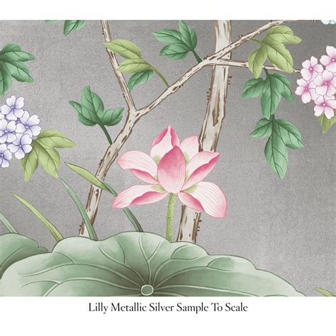 Lilly Metallic Cl903s Sample Chinoiserie Wallpaper Hand Painted