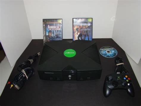 Microsoft Xbox Original Game System With 3 Games Tested Works Great