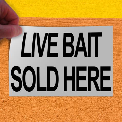 Decal Stickers Live Bait Sold Here Black Vinyl Store Sign Label Retail