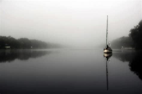 Sail Boat On A Foggy Morning By Conjon863 Redbubble