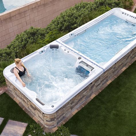 Tidalfit Dual Temp Fitspa Hot Tub Outdoor Swim Spa Landscaping Swim Spa