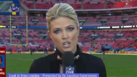 Melissa Stark Football Reporter Continues Live Cross After Ball Hits Head