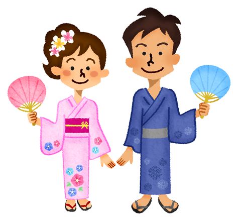 Couple In Yukata Free Clipart Illustrations Japaclip