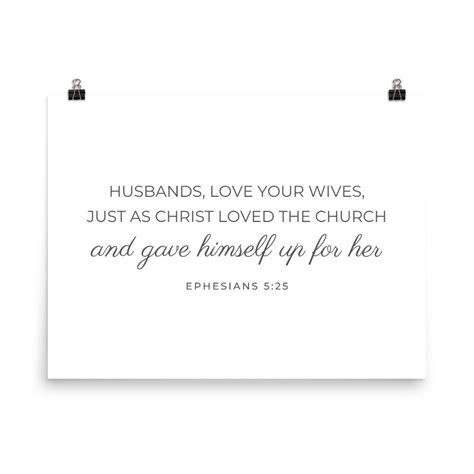 ephesians 5 25 husband love your wife quote poster husbands etsy