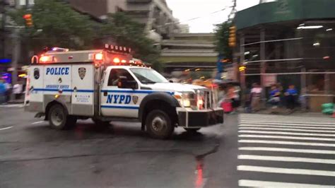 Nypd Esu Truck Responding Urgently On 9th Avenue In Hells Kitchen