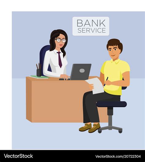 Bank Service Female Manager Royalty Free Vector Image