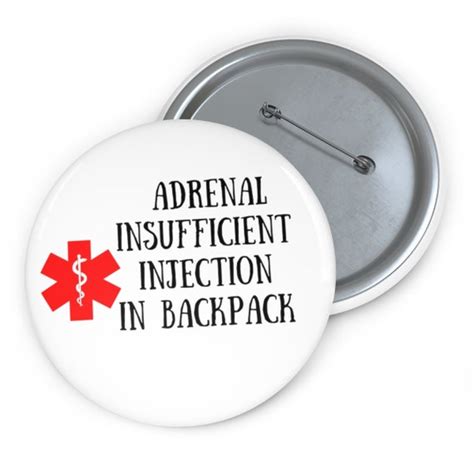 Adrenal Insufficient Injection Custom Pin Buttons Adrenal Etsy