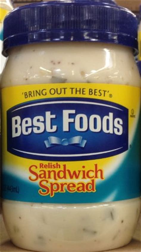 Heinz tomato ketchup•mayonnaise•dijon mustard•sweet pickle relish•minced garlic packages ring bologna, ground•to 3/4 cups mayonnaise with olive oil•sweet pickle relish, well drained•grated onion•salt and. Best Foods, Relish Sandwich Spread, 15oz Plastic Jar (Pack ...