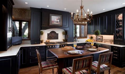 Upper cabinets white, lower gray with granite countertops. One Color Fits Most: Black Kitchen Cabinets