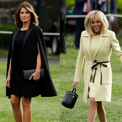 melania trump and brigitte macron both wore french designers on eve of state dinner vogue