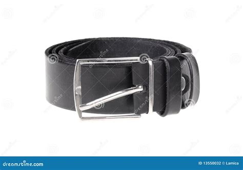 Black Leather Belt Stock Photo Image Of Silver Strap 13550032